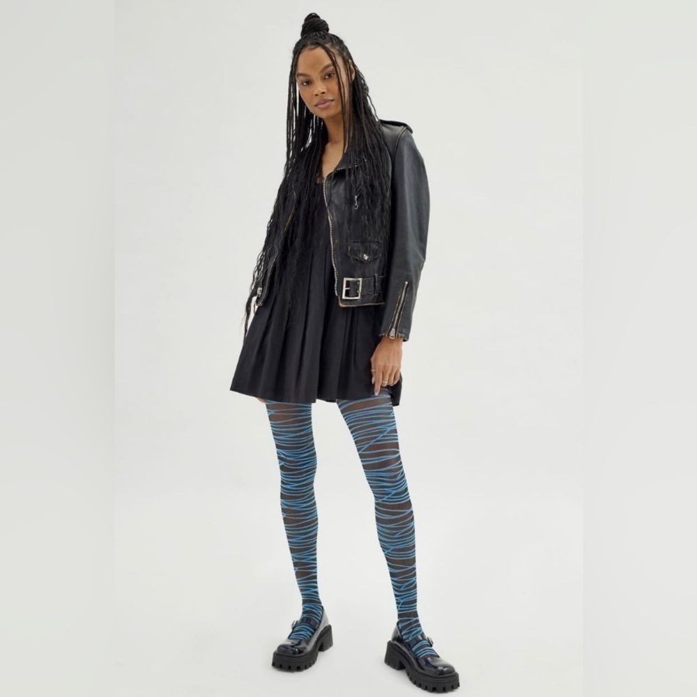 Urban Outfitters Lots of Lines Sheer tights NWT